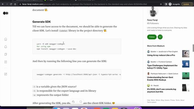 The standard way to generate SDK from endpoints and sync types and DTOs ( NestJS and ReactJS ) смотреть онлайн