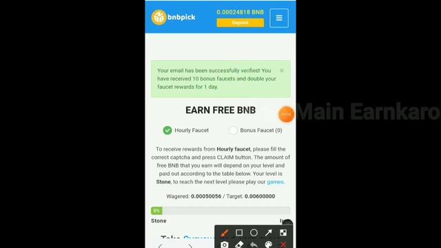 Bnbpick New Free BNB Faucet Website || Claim 0.006 BNB Every Claim || Instant Payments | Without смотреть онлайн