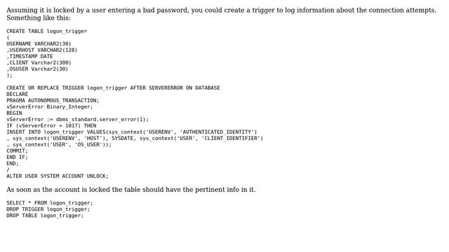 Databases: Knowing if Oracle account has been locked? (4 Solutions!!) смотреть онлайн