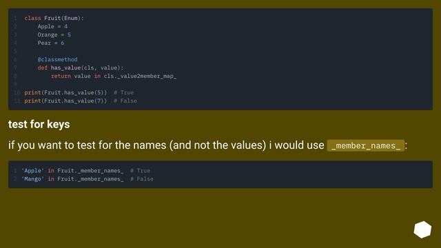How do I test if int value exists in Python Enum without using try/catch? смотреть онлайн