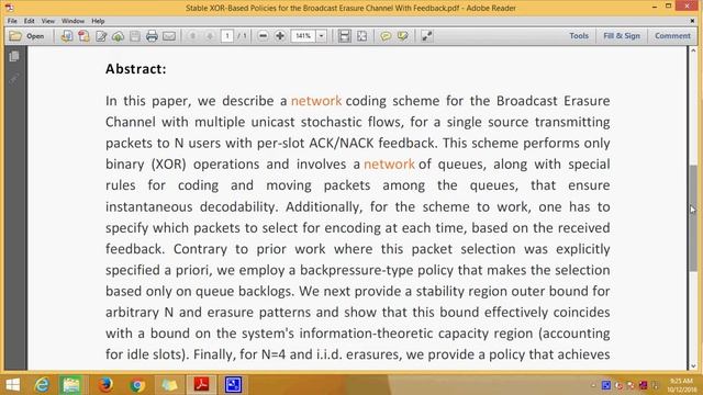 Stable XOR Based Policies for the Broadcast Erasure Channel With Feedback смотреть онлайн