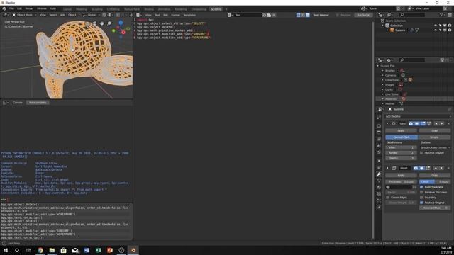 Blender 2.8 Scripting Wireframe Modifier смотреть онлайн