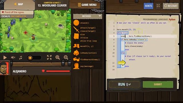 CodeCombat Level 13 Python Computer Science 2 Tutorial with Answers смотреть онлайн