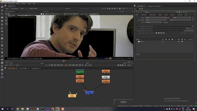 Using the KeyMix node in Nuke to combine alphas. смотреть онлайн