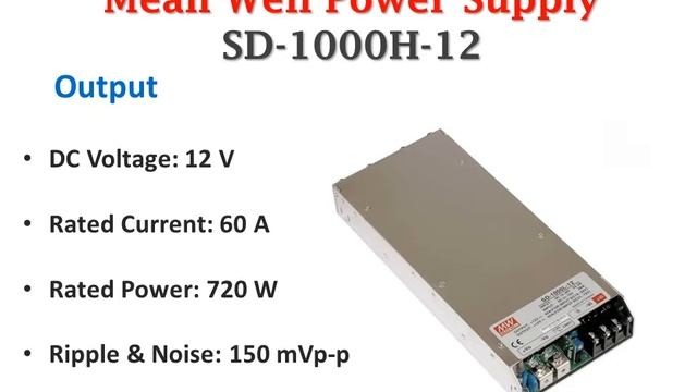 Quick Shipment SD-1000H-12 12 VDC 60 A 720 W Enclosed Single Output Mean Well Power Supply