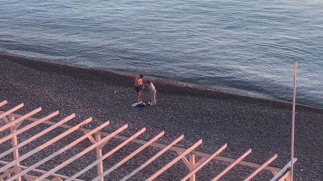 Лазаревское.22 октября,пляж,море,вечер,закат смотреть онлайн