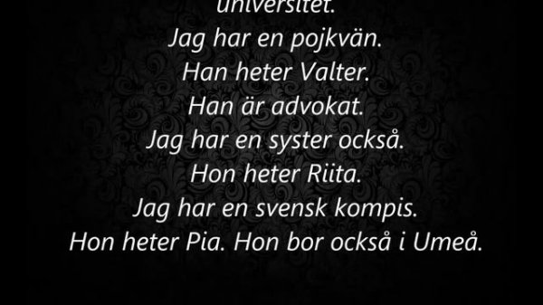 Шведский текст для чтения / тренировка речи / reading Swedish text for training