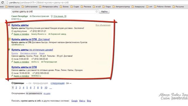 Расположение рекламы в яндекс директ. Весь сок, интернет рекламы. Практика