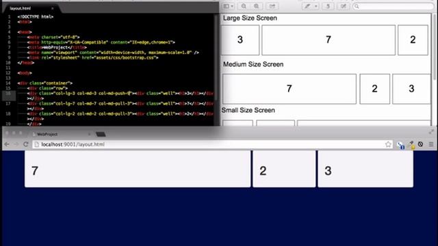 Twitter Bootstrap 3 Tutorials 1.8: Introduction to reordering columns in a grid in new bootstrap 3 смотреть онлайн