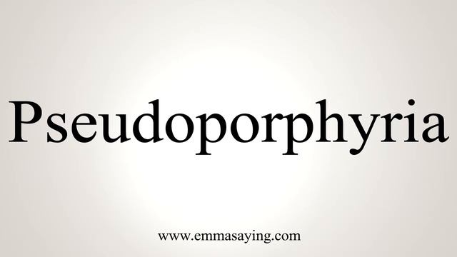 How To Say Pseudoporphyria смотреть онлайн