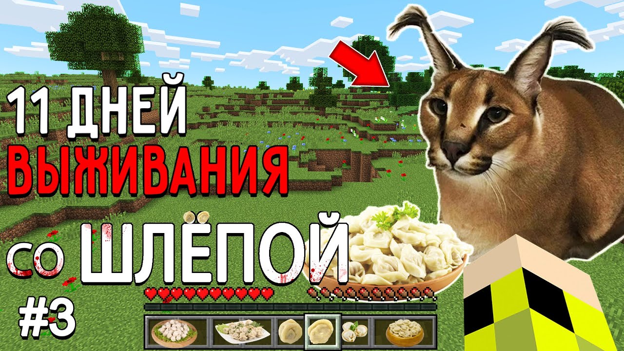 11 Дней Выживания со ШЛЁПОЙ в Мире майнкрафт ! Страшный сид FLOPPA MINECRAFT #3 смотреть онлайн