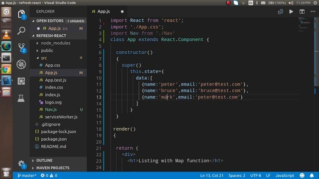 Reactjs 16 tutorial #12 Listing and loop with map function смотреть онлайн