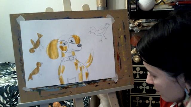 Рисуем собаку с детьми (дети 5 лет и старше) смотреть онлайн