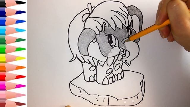 Как нарисовать СЛОНИКА НА ЛЬДИНЕ для малышей/ Раскраски мультик для детей/ Детская Комната РАСКРАСК смотреть онлайн