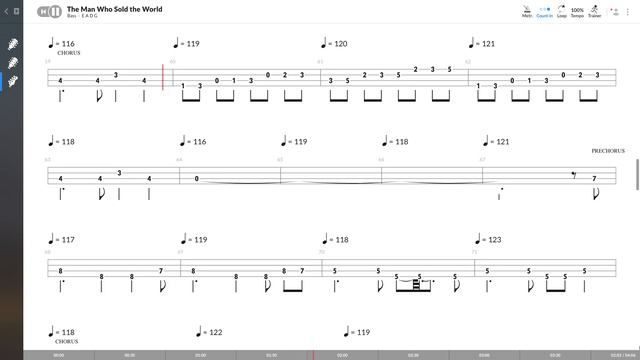 David Bowie - The Man Who Sold The World (BASS TAB PLAY ALONG) смотреть онлайн