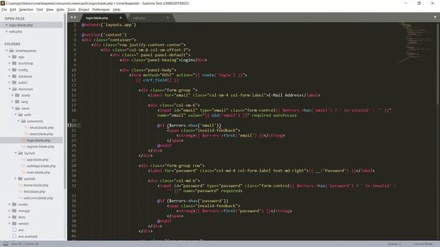 Laravel Application | Customising Login Page Layout | 21 смотреть онлайн