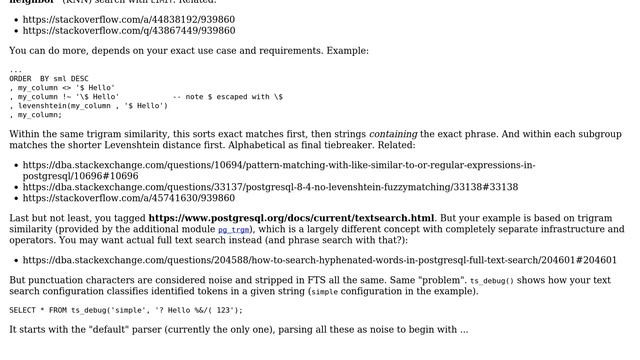 Databases: Postgres trigram match acting strange for specific characters (3 Solutions!!) смотреть онлайн
