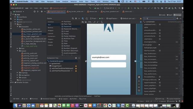 Android Studio Kotlin: Constraint Layout do screen Login смотреть онлайн