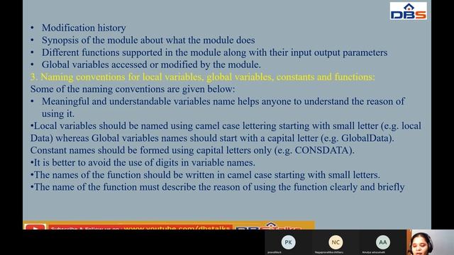 Coding Standards and Guidelines | Coding & Testing | Software Deign | CSE | Online Education | DBSI смотреть онлайн
