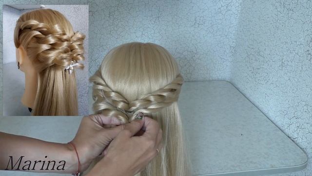 Прическа из резиночек на распущенные волосы смотреть онлайн