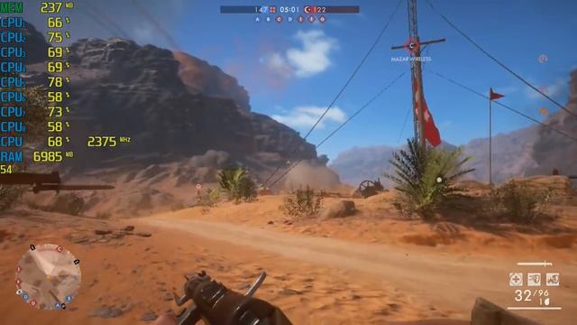 Battlefield 1 Multiplayer 64 AMD Ryzen 5 2500U Radeon Vega 8 Mobile Graphics HP ENVY x360 смотреть онлайн