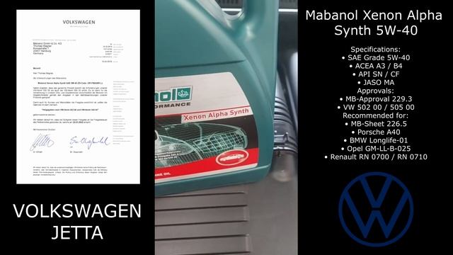 VWJETTA Mabanol Xenon Alpha Synth 5W-40 смотреть онлайн