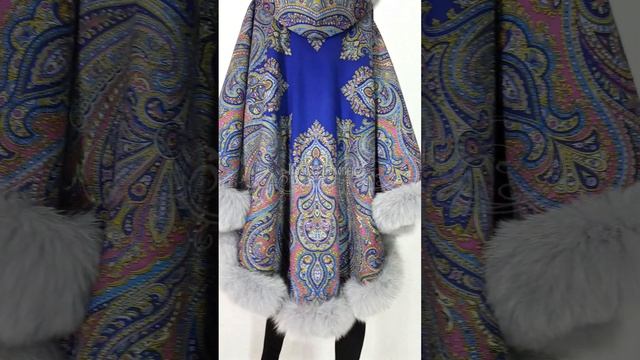 Пальто-пончо с натуральным мехом песца "Восточный калейдоскоп-6" ? Из Павловопосадских платков смотреть онлайн