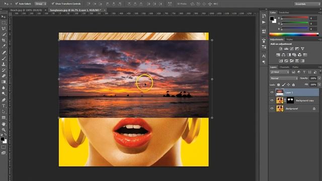 Make a Sunglasses Reflection in Adobe Photoshop смотреть онлайн