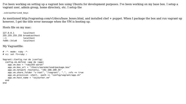 Vagrant SSH authentication failed смотреть онлайн