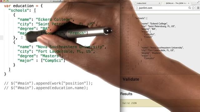 Validating JSON - JavaScript Basics смотреть онлайн