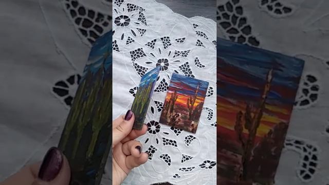 ACEO Пустыня и Кактусы Аризоны. смотреть онлайн