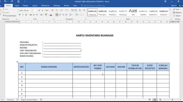 CARA MEMBUAT JUDUL TABEL BERULANG DI WORD di word 2016 смотреть онлайн