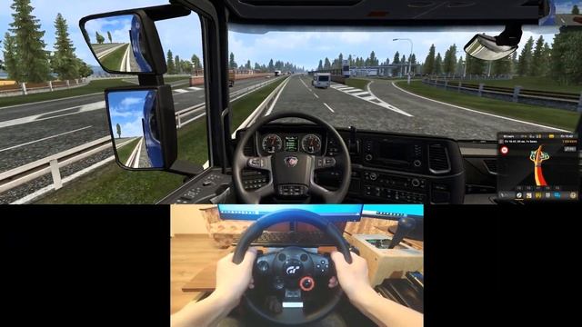 Euro Truck Simulator 2 | Руль Logitech Driving Force GT + КПП | Везу пустые паллеты!!! смотреть онлайн