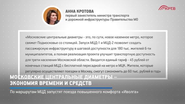 КРТВ. Московские центральные диаметры – экономия времени и средств смотреть онлайн
