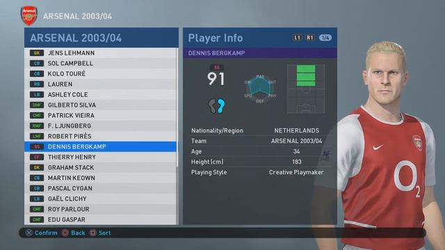 PES 2019 Arsenal 2003/2004 Legends Clássico Classic Stats смотреть онлайн