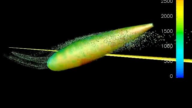 PETSc-FEM CFD simulation of flow around spinning projectile смотреть онлайн