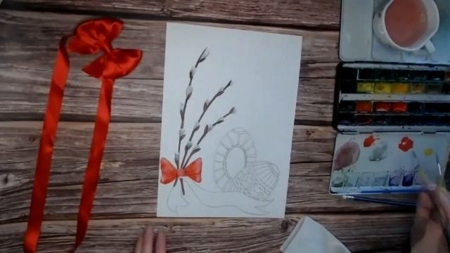 Рисуем вместе! "Пасхальная композиция с вербой" смотреть онлайн