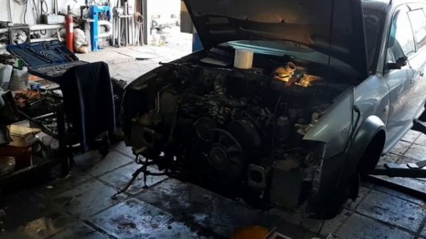 audi allroad 2.7 как снять двигатель за час