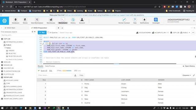Snowflake : Parsing JSON Data смотреть онлайн
