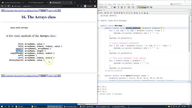 11.6 The Arrays class, Arrays.sort() example смотреть онлайн