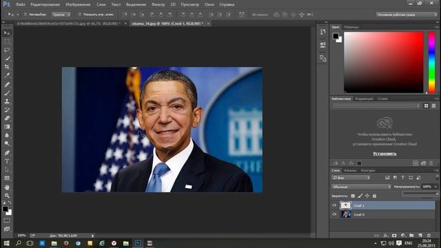 Как заменить лицо на фотографии при помощи фотошопа смотреть онлайн