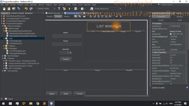 7. Program Warung Baso JAVA - Order Part 1 SetTable смотреть онлайн