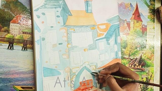 urban scenery painting ✨ draw with me with calm music ? #art #drawing #trending #painting смотреть онлайн