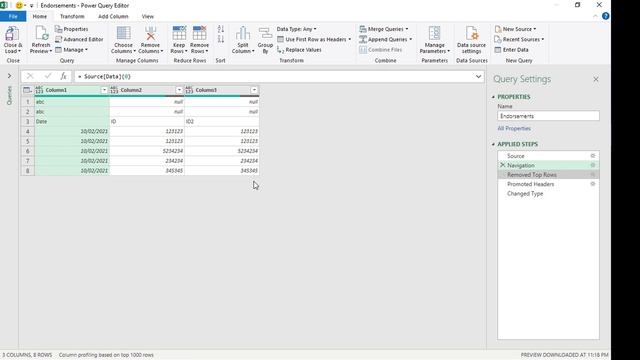 Remove Top Rows with Different Starting Rows | Power Query смотреть онлайн