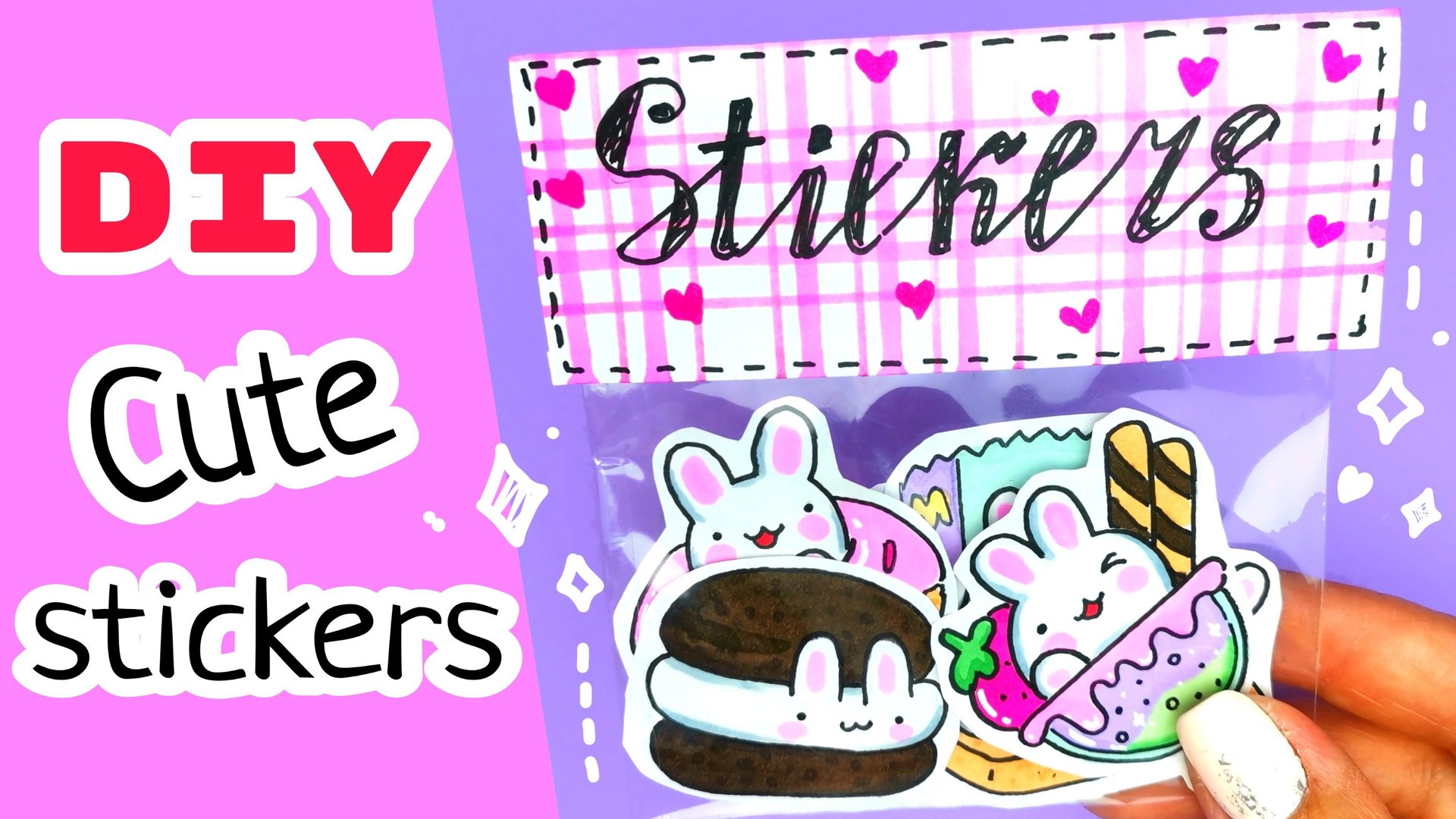 ?Diy НАКЛЕЙКИ /?Милые Kawaii Стикеры/как нарисовать Кролика