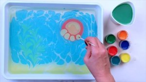 Как нарисовать медузу в технике эбру