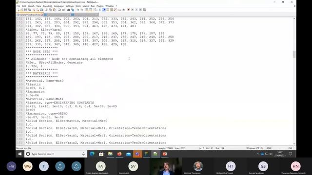Exporting TexGen Models For Simulation