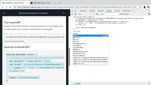 Decoding JWTs In Javascript смотреть онлайн