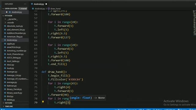 Draw Android |Full Python Code ||Python Turtle смотреть онлайн