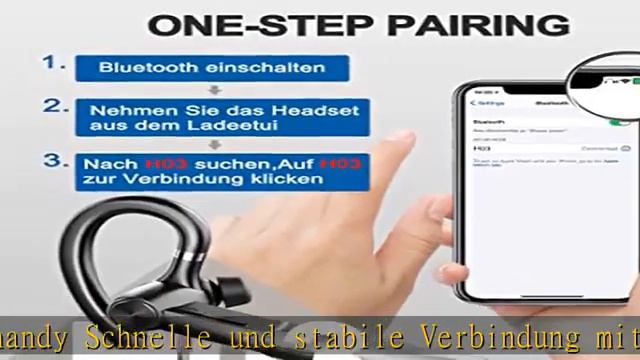 Bluetooth Headset Telefon mit Mikrofon Bluetooth Kopfhörer Kabellos,48Hrs Talk Wireless Headset Blu смотреть онлайн